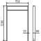 Lean-on hoop made of steel tube | Square tube, 80 x 20 mm | with cross bar (small distance) | total width: 750 mm | hot-dip galvanized